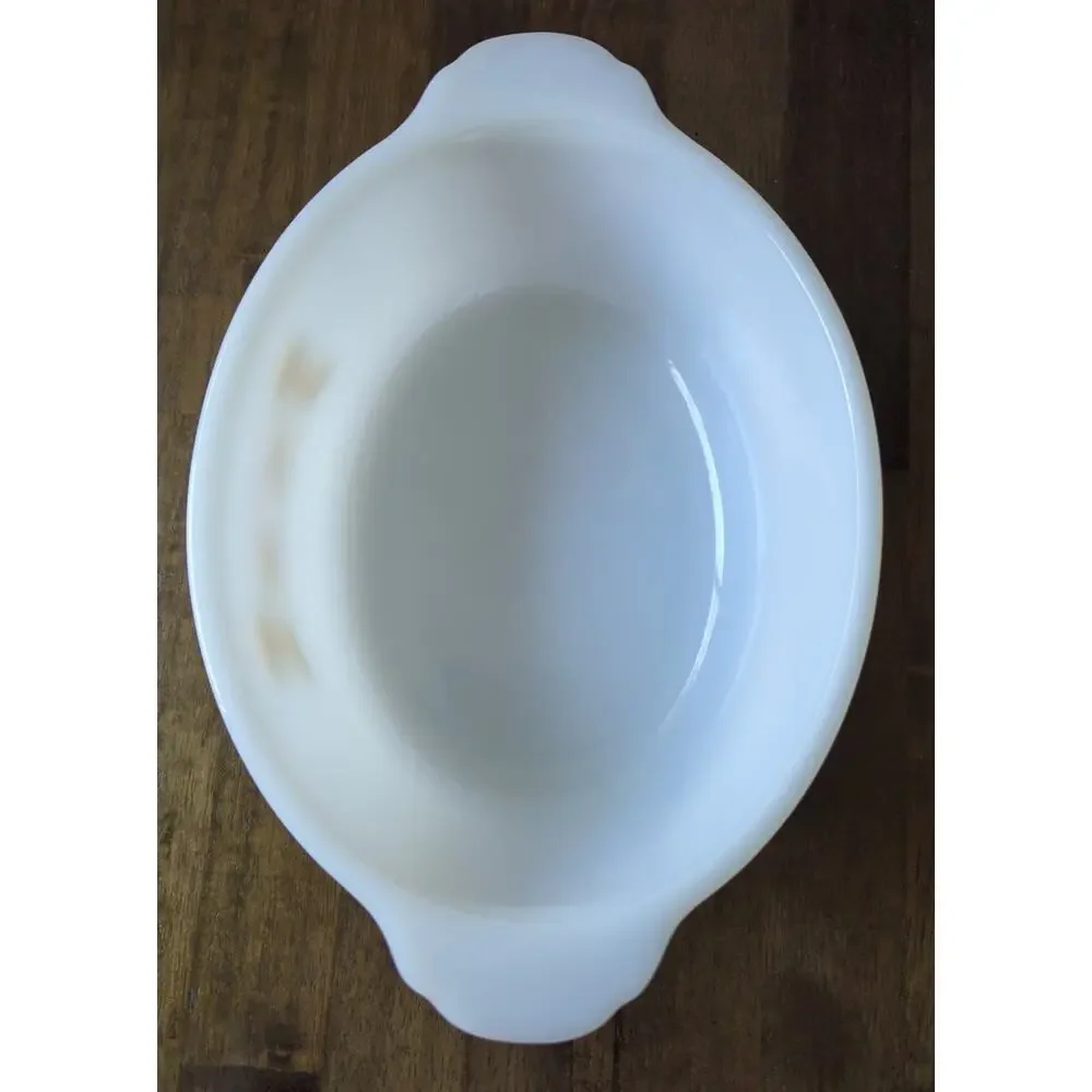 VTG Anchor Hocking Fire King Wheat Oval Baking Dish 1.5 Qt. #467 Lid Handle chip